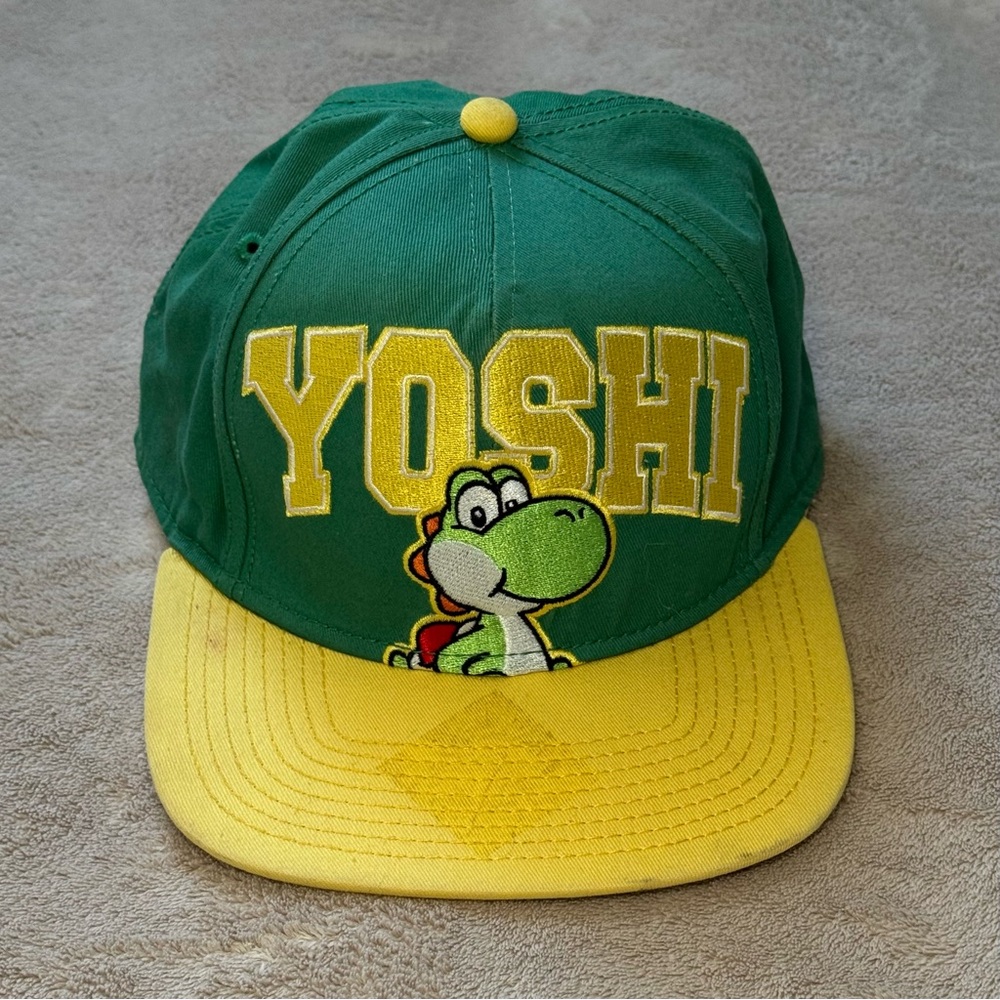 Super Mario Yoshi Hat Green Snapback Nintendo Cosplay  Adjustable Video Game Cap